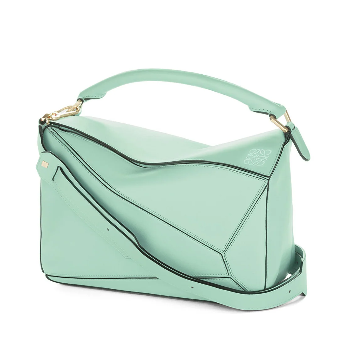 Loewe Puzzle Bag with Strap Handle in Calfskin Leather Loewe Puzzle Bag with Strap Handle in Calfskin Leather