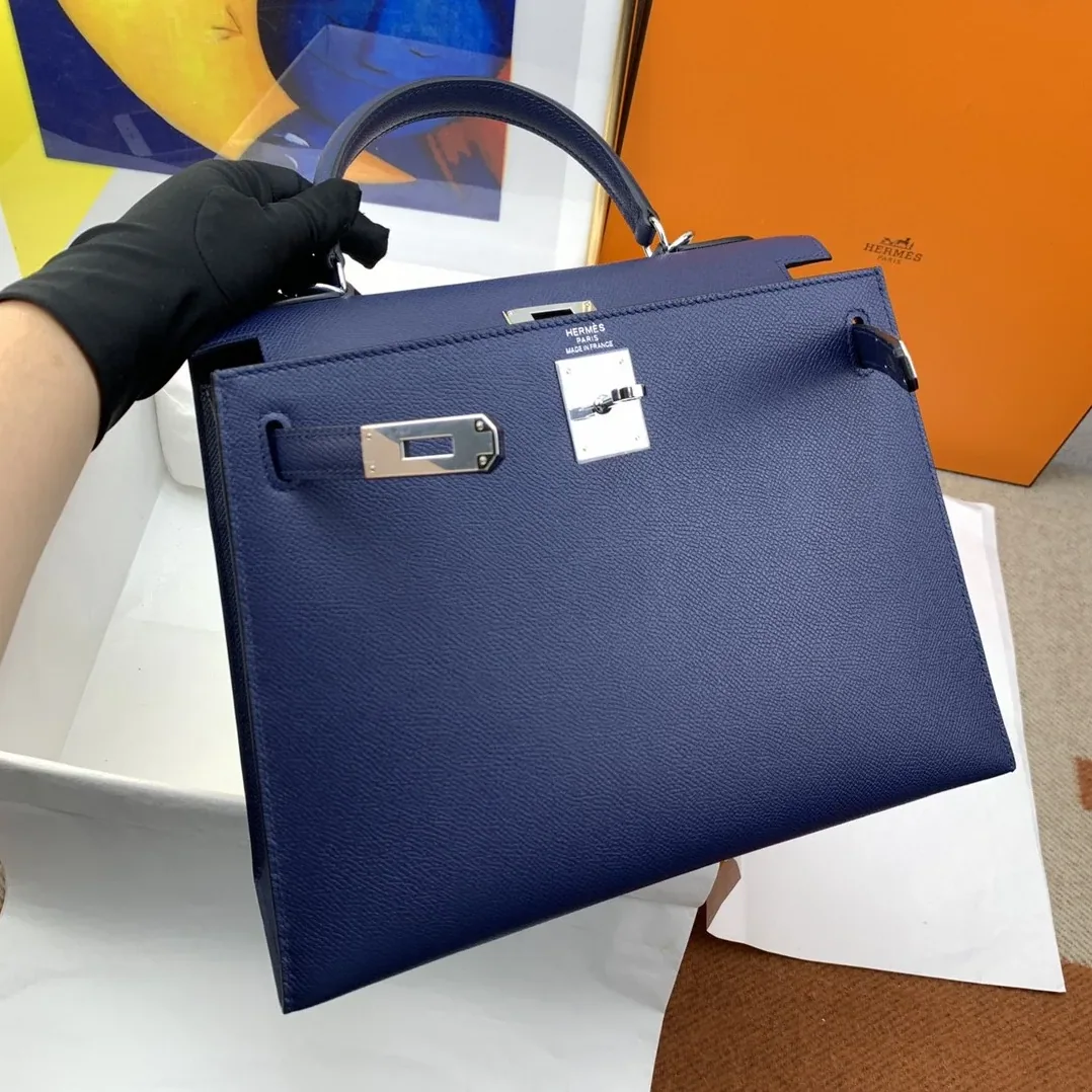 Hermes Kelly 28 Sellier Epsom Blue Bag Hermes Kelly 28 Sellier Epsom Blue Bag