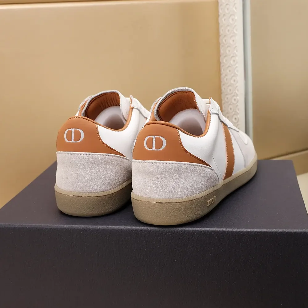 Dior B01 Matchpoint Sneaker Cognac and White Smooth Calfskin with White Suede for Unisex