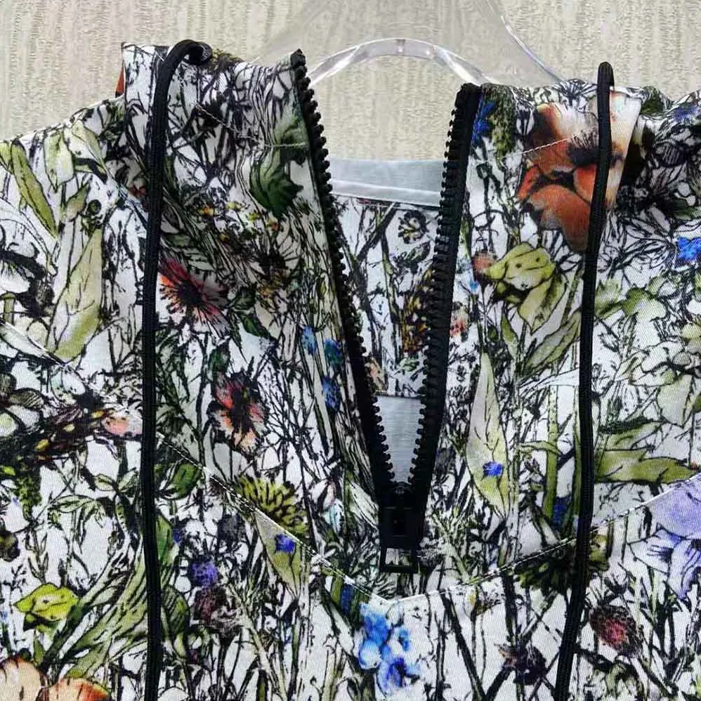 Dior Hooded Anorak Multicolor Technical Taffeta Jacquard for Women Dior Hooded Anorak Multicolor Technical Taffeta Jacquard for Women