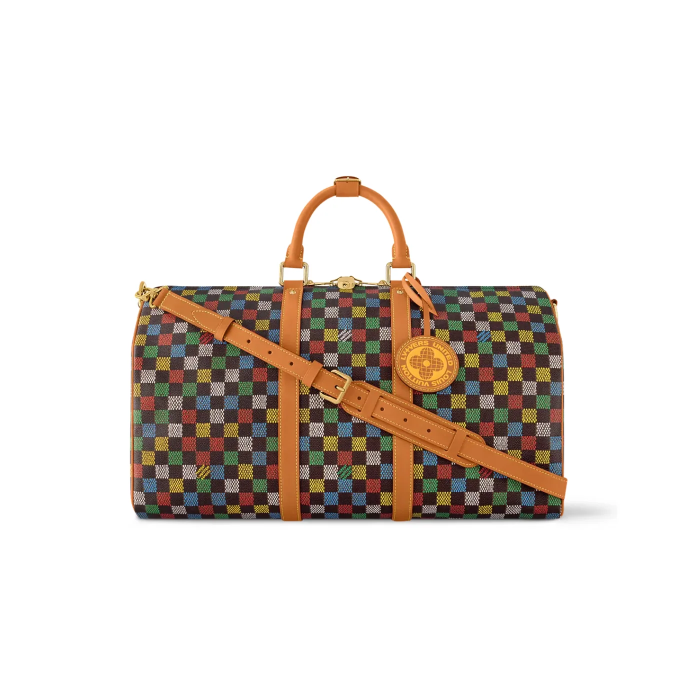 Louis Vuitton Keepall Bandouliere 50 Travel Bag in Multicolor Aged Gold Hardware Louis Vuitton Keepall Bandouliere 50 Travel Bag in Multicolor Aged Gold Hardware