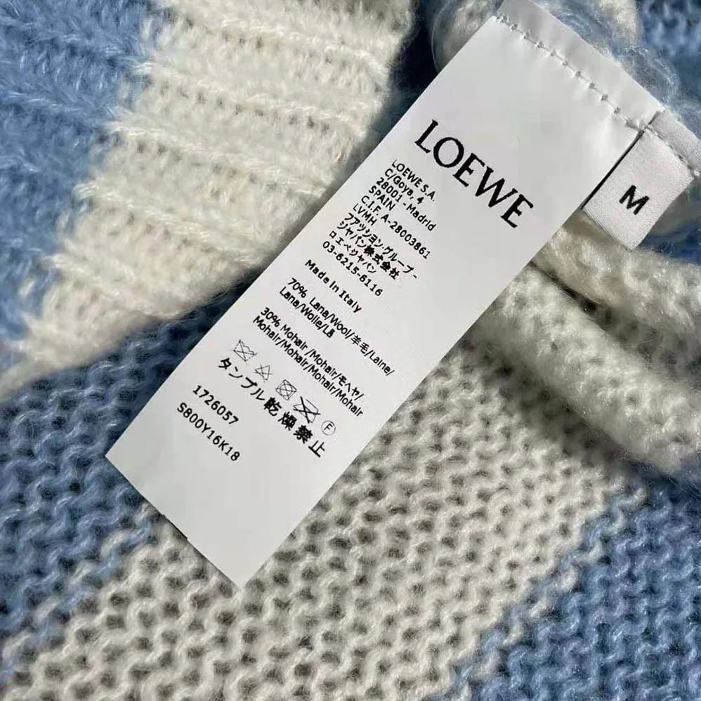 Loewe Anagram Sweater in Mohair for Women in Blue Loewe Anagram Sweater in Mohair for Women in Blue