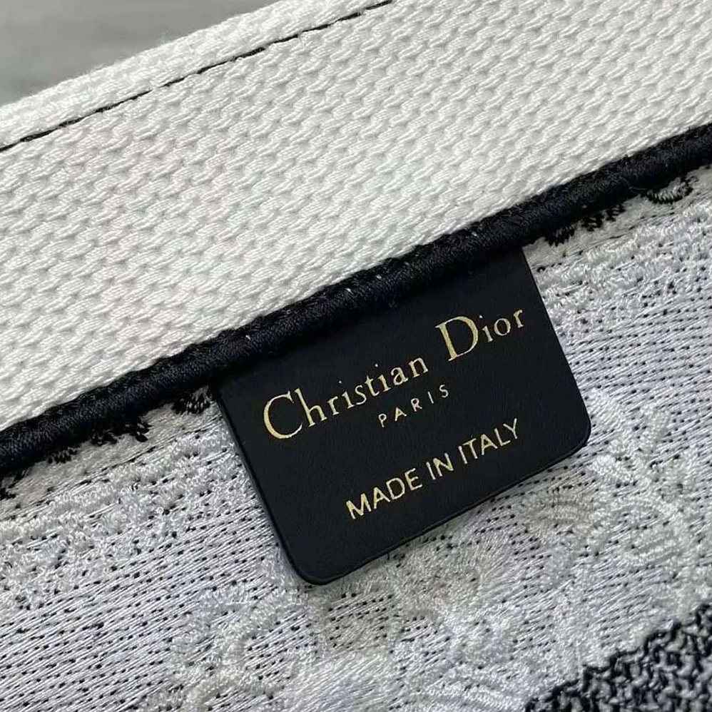 Dior Medium Dior Book Tote Black and White Butterfly Bandana Embroidery for Women