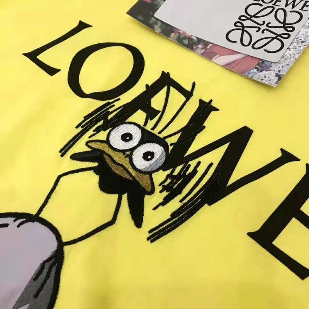 Loewe Yu-Bird T-shirt in Cotton for Men in Yellow Loewe Yu-Bird T-shirt in Cotton for Men in Yellow