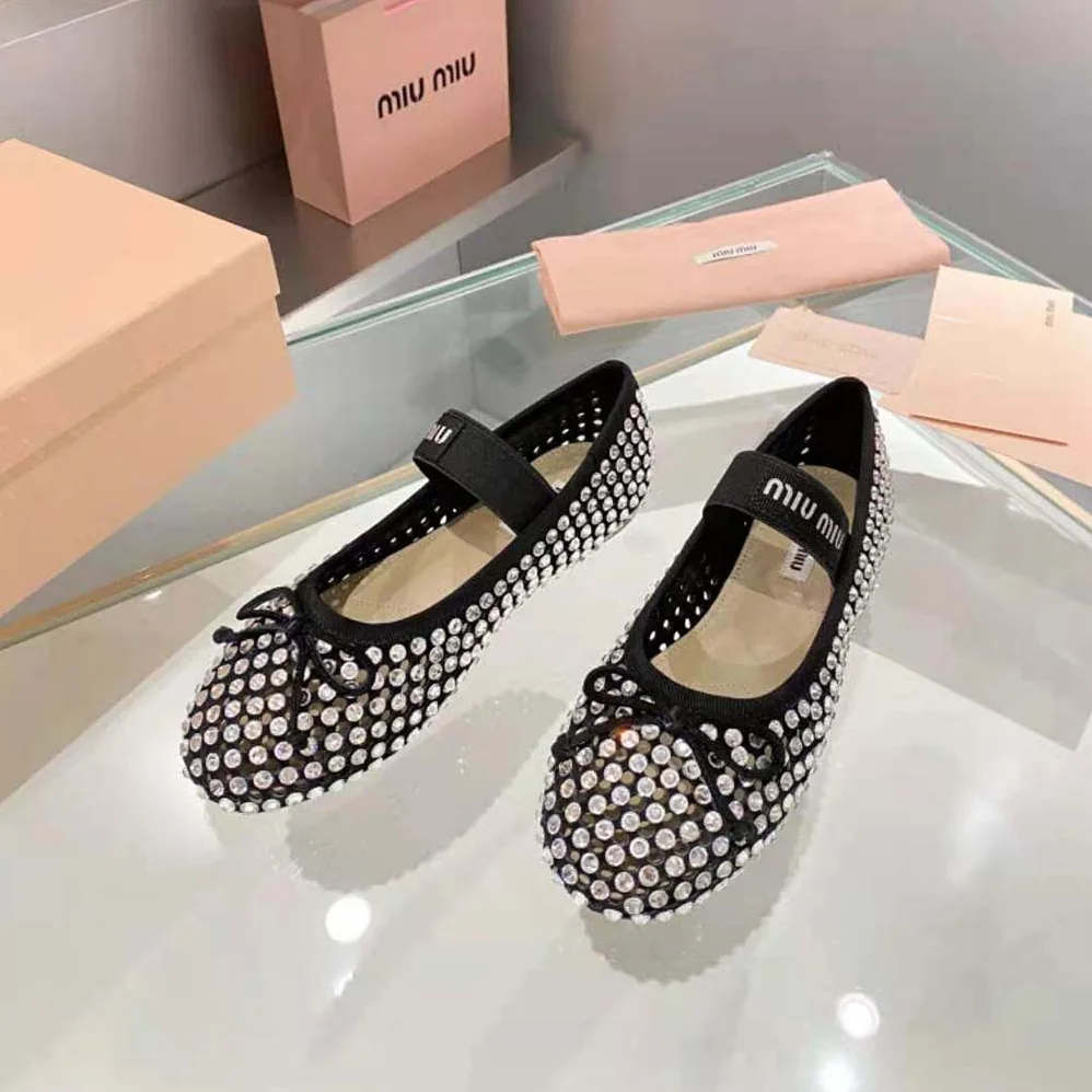 Miu Miu Satin Ballerinas for Women in Black Miu Miu Satin Ballerinas for Women in Black