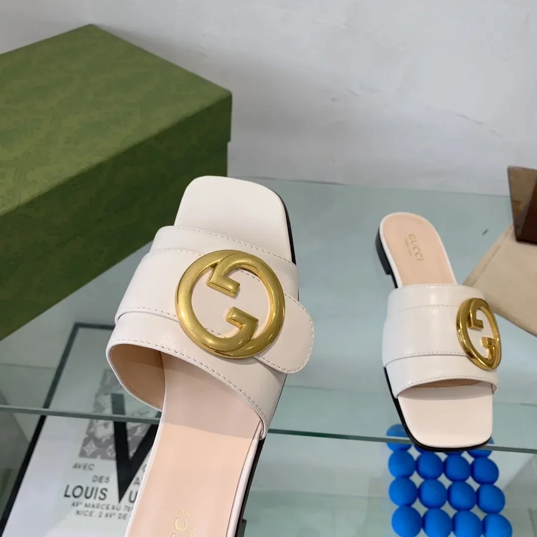 Gucci Blondie Slide Sandal White