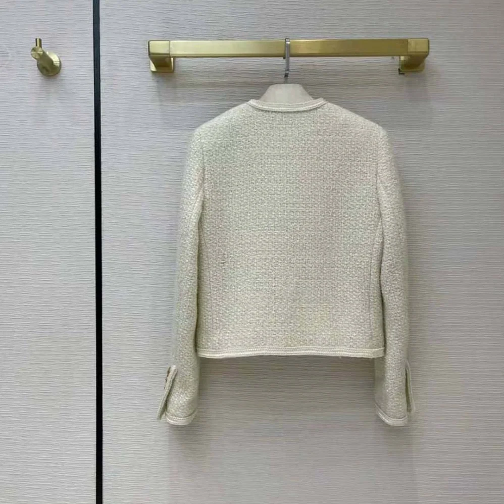Celine Chasseur Jacket in Boucle Tweed for Women in White Celine Chasseur Jacket in Boucle Tweed for Women in White