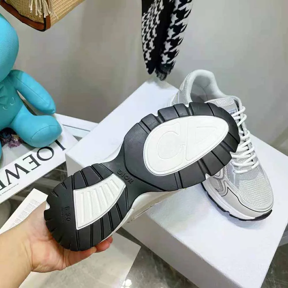 Dior B30 Sneaker Gray Mesh and White Technical Fabric for Men