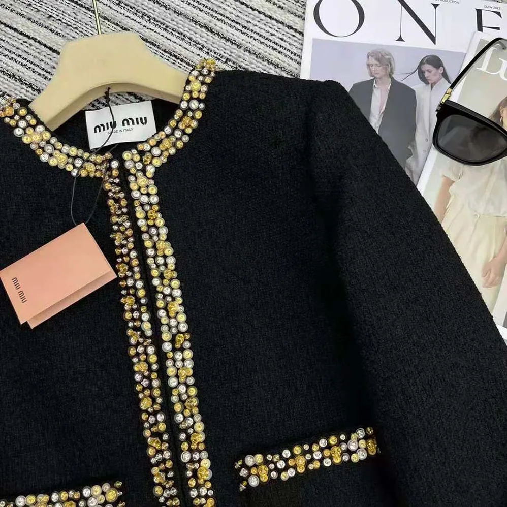 Miu Miu Single-breasted Tweed Jacket-MH1898_139N_F0002 for Women Miu Miu Single-breasted Tweed Jacket-MH1898_139N_F0002 for Women