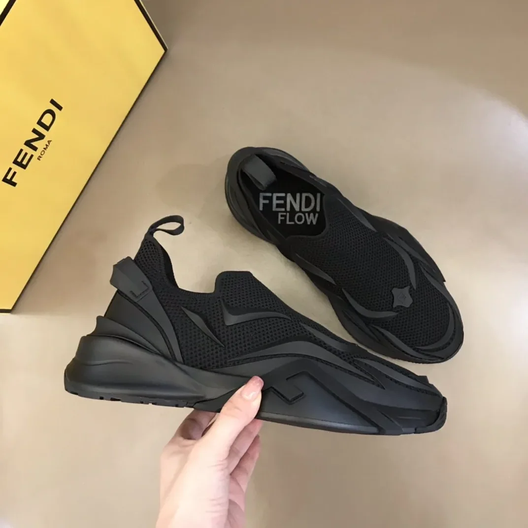 FD Fendi Flow Running Sneakers Black 7E1504AHI8F0ABB
