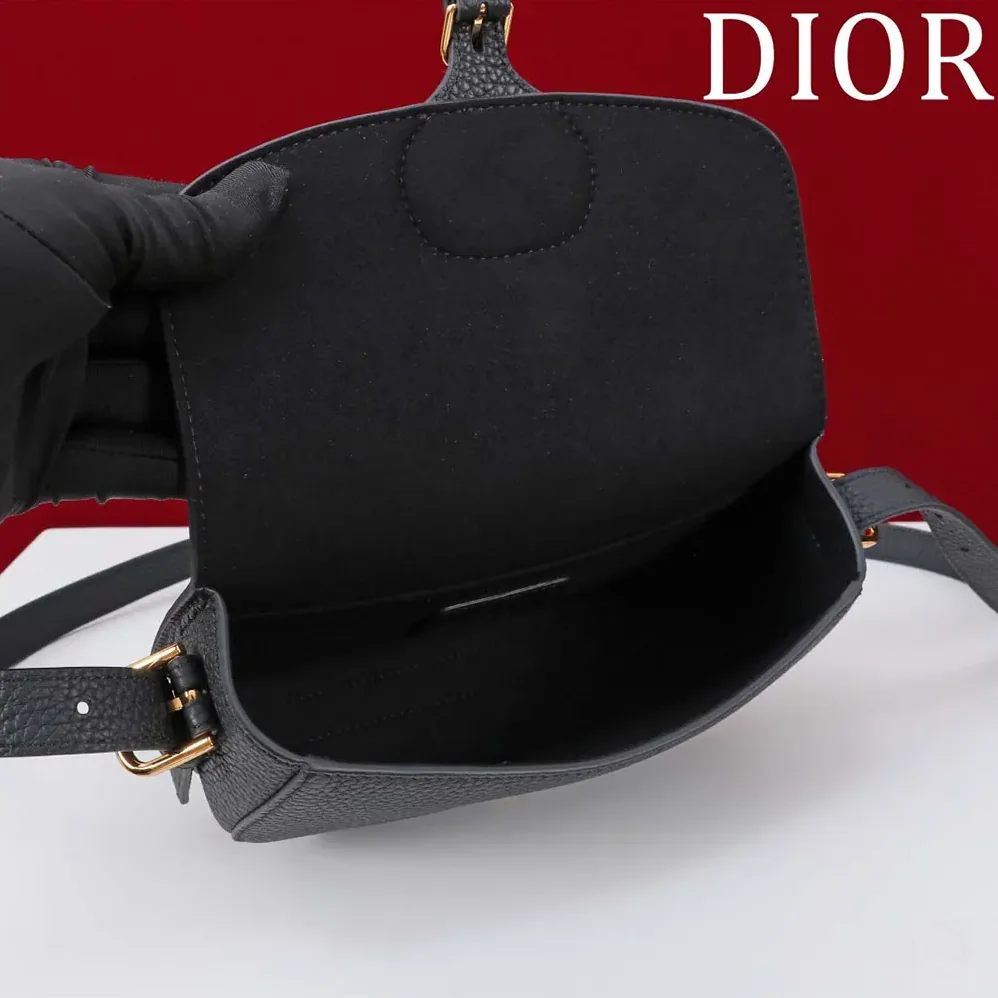 Dior Bobby East-West Bag Black Grained Calfskin for Women