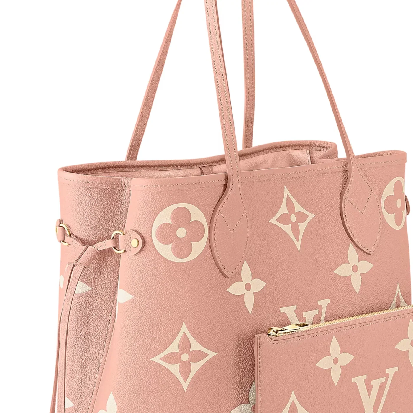 Louis Vuitton Neverfull MM Tote Bag / Pink Monogram Empreinte Gold Hardware Louis Vuitton Neverfull MM Tote Bag / Pink Monogram Empreinte Gold Hardware