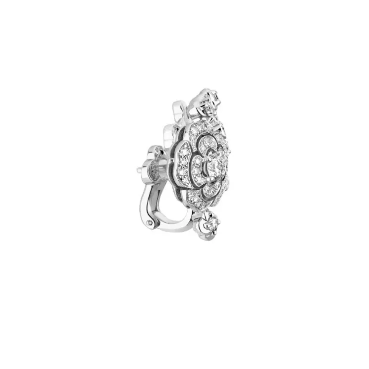 Chanel Bouton De Camélia Earrings White Gold Chanel Bouton De Camélia Earrings White Gold
