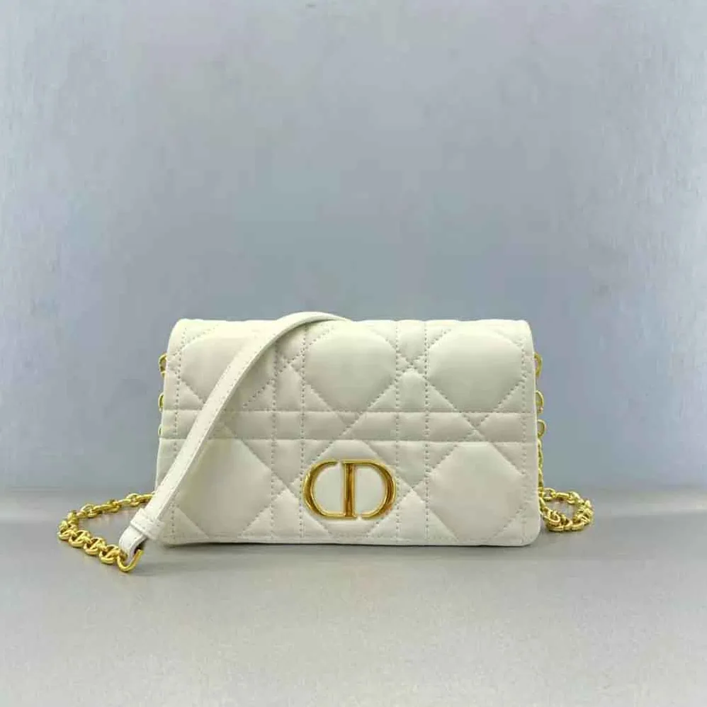 Dior Caro Macrocannage Pouch Latte Quilted Macrocannage Calfskin for Women Dior Caro Macrocannage Pouch Latte Quilted Macrocannage Calfskin for Women