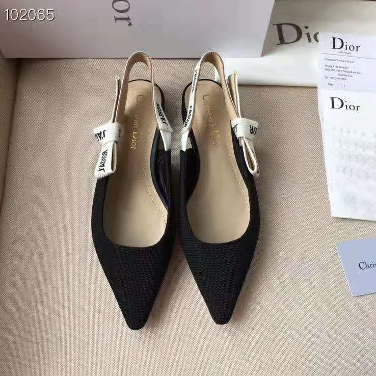 Dior Miss J'adior Ballerina in Black Technical Canvas in 1cm Heel for Women Dior Miss J'adior Ballerina in Black Technical Canvas in 1cm Heel for Women