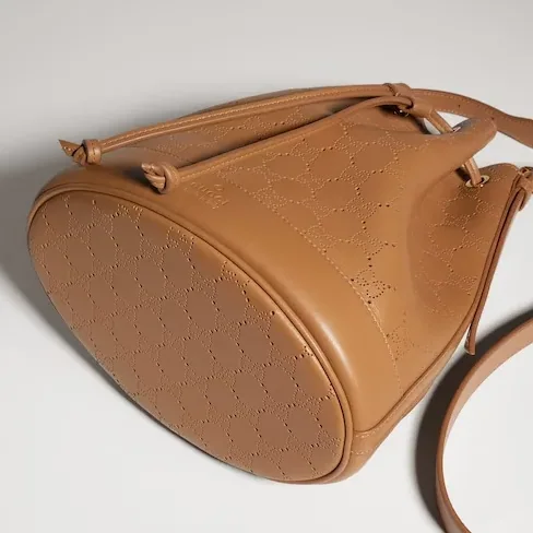 Gucci Venice Small Bucket Bag in Dark Beige Gold Hardware