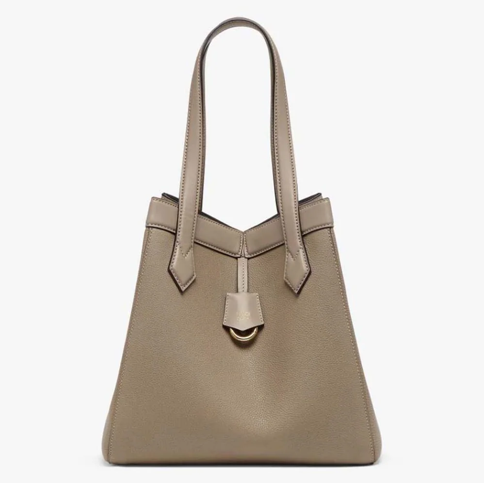 Fendi Origami Medium Dove Gray Leather Bag That Can be Transformed for Women