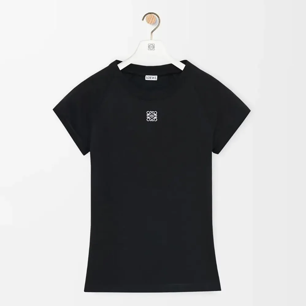 Loewe Small Fit T-Shirt in Cotton Blend for Women in Black Loewe Small Fit T-Shirt in Cotton Blend for Women in Black