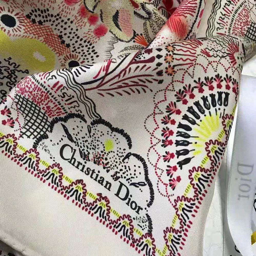 Dior Tree of Life Square Scarf Beige Silk Twill for Women Dior Tree of Life Square Scarf Beige Silk Twill for Women