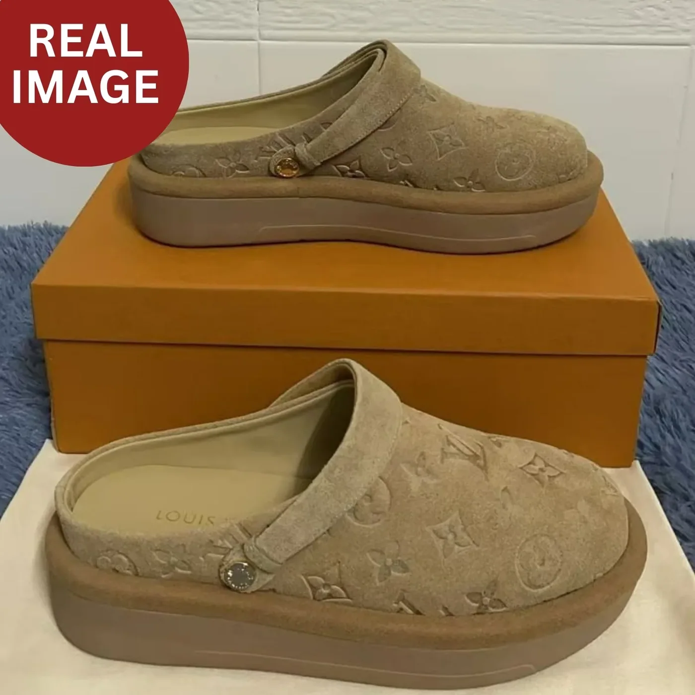 Louis Vuitton Aspen Platform Clog Beige