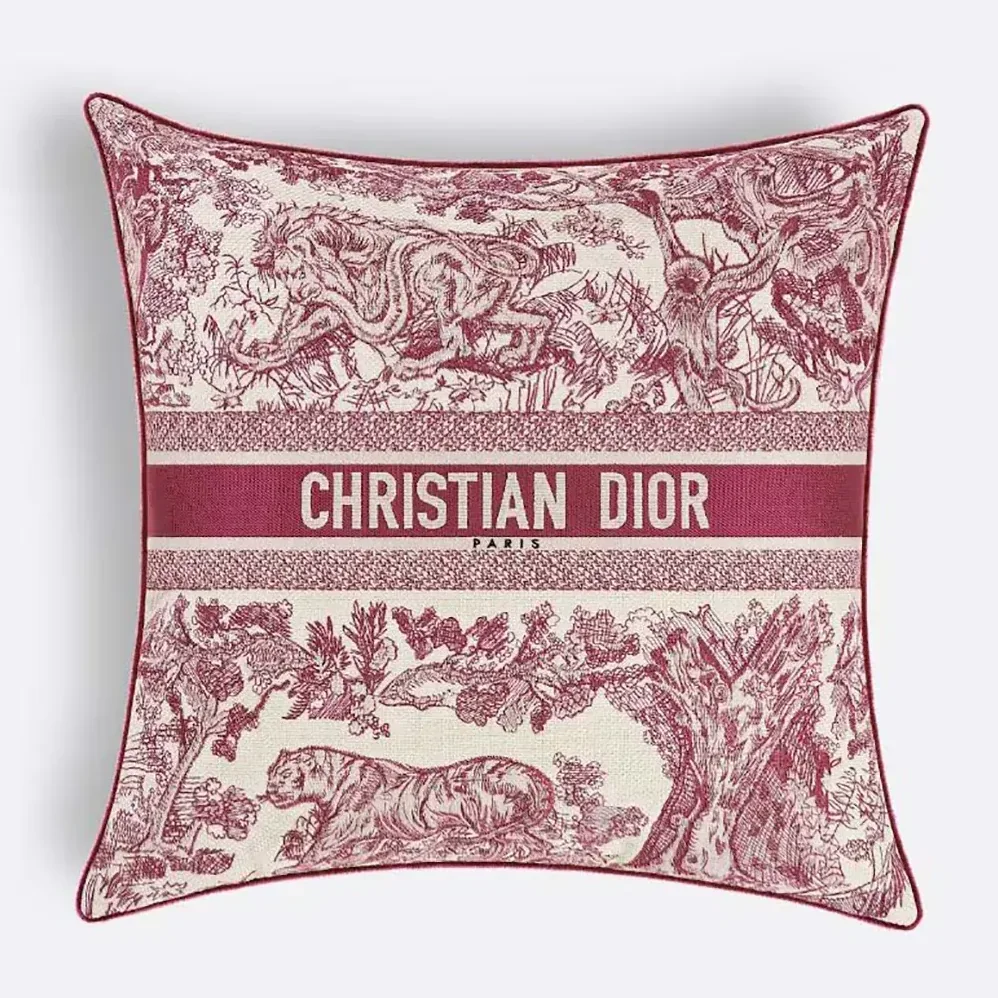 Dior Square Pillow Toile de Jouy Burgundy for Women Dior Square Pillow Toile de Jouy Burgundy for Women