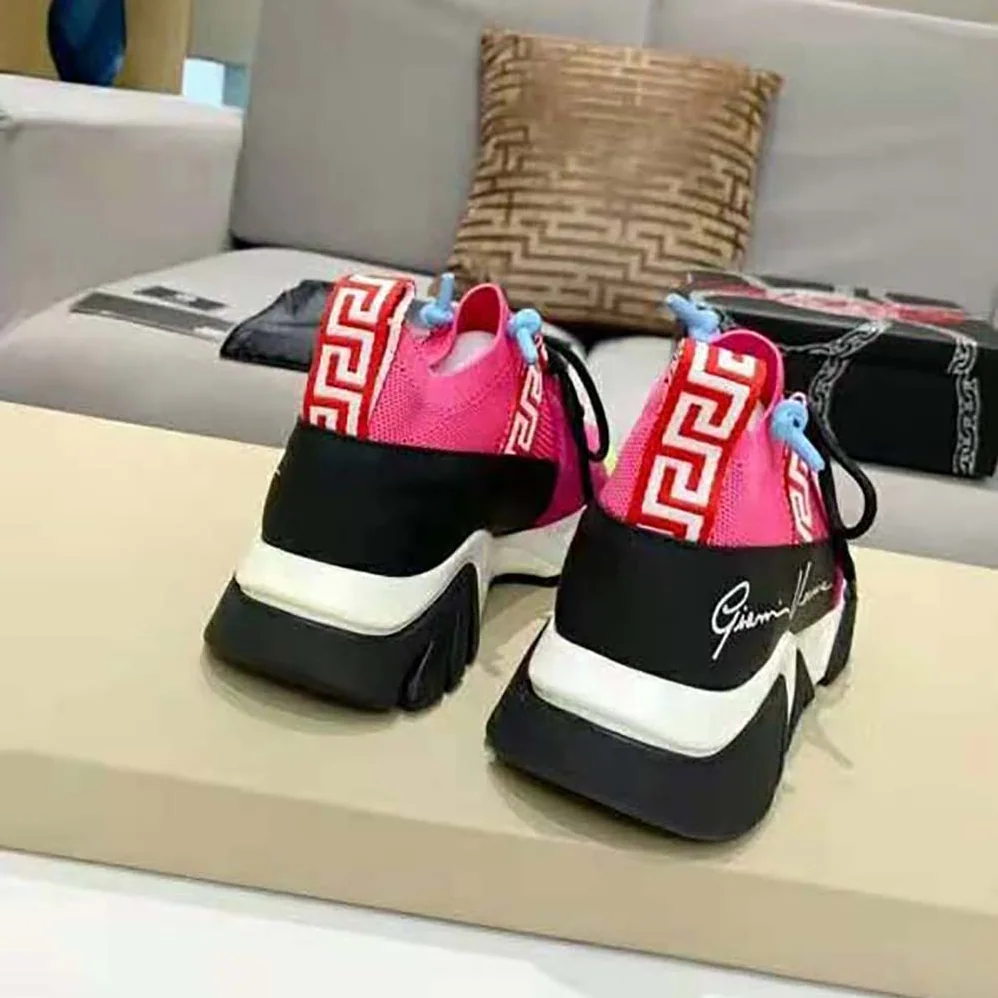 Versace Squalo Knit Sneakers for Women in Rose