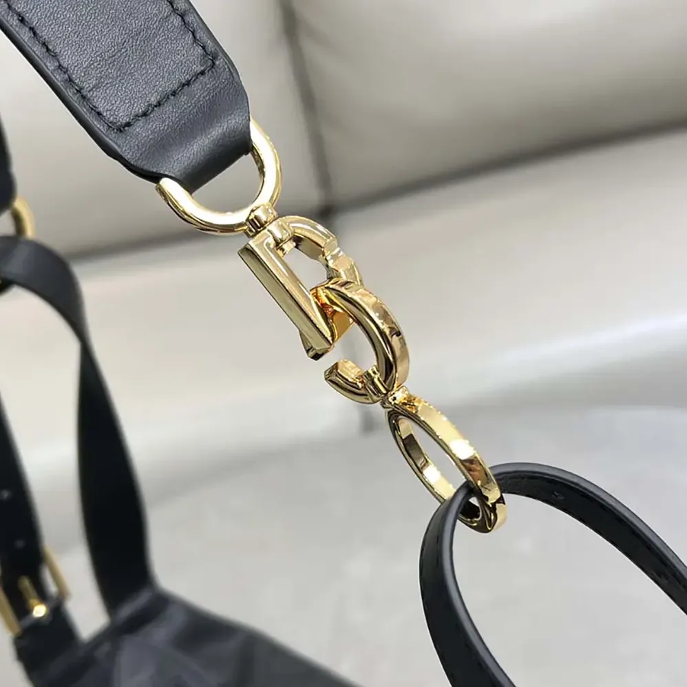Dior Small D-Journey Bag in Crinkled Calfskin Black Flat Macrocannage for Women