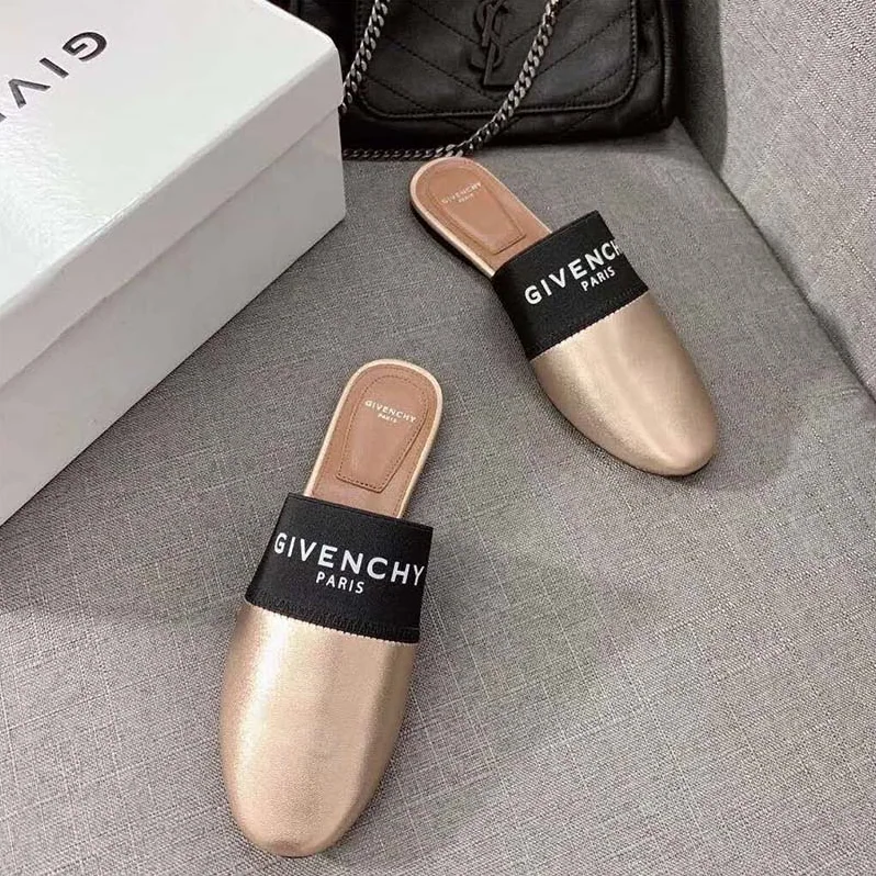 Givenchy Shoes Givenchy Paris Leather Mules for Women in Gold