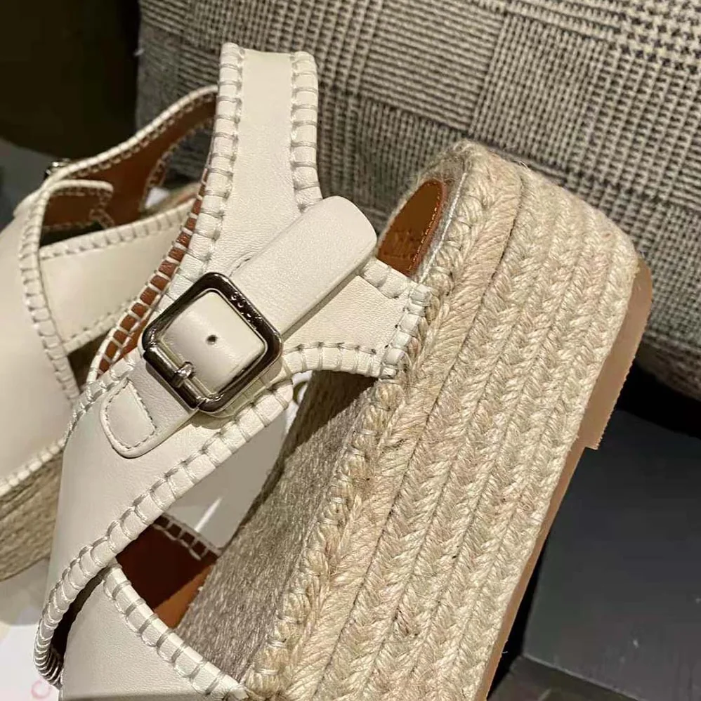 Chloe Lucinda Platform Espadrille in 6cm Heel Height for Women in White Chloe Lucinda Platform Espadrille in 6cm Heel Height for Women in White