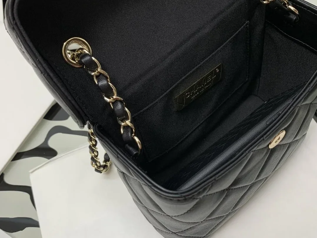 Chanel CO-CO Small Box Bag in Gold Hardware Black