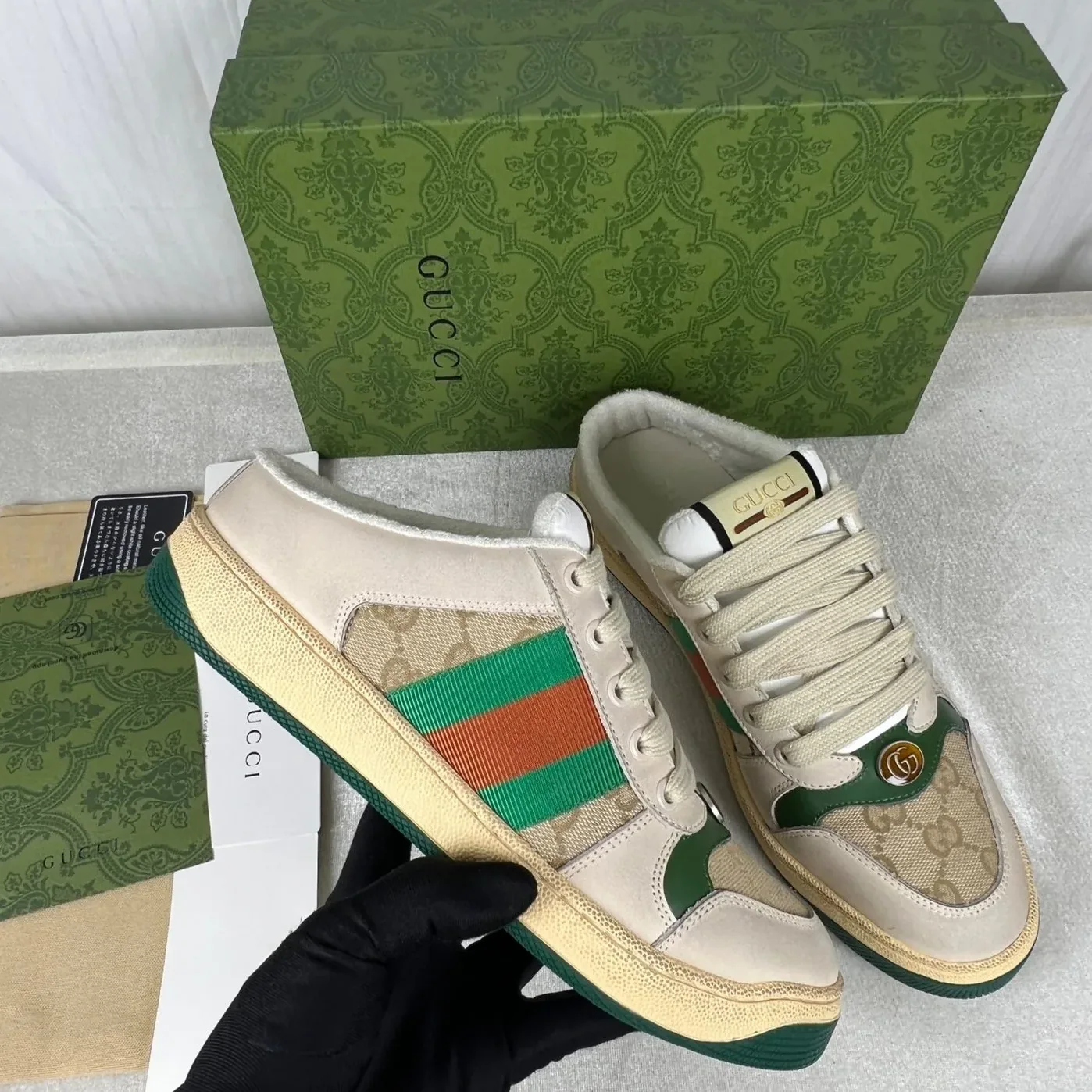 Gucci Screener Mule Beige Gucci Screener Mule Beige