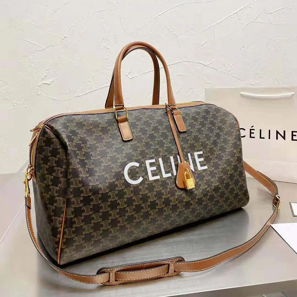 Celine Large Voyage Bag in Triomphe Canvas with Celine Print for Women