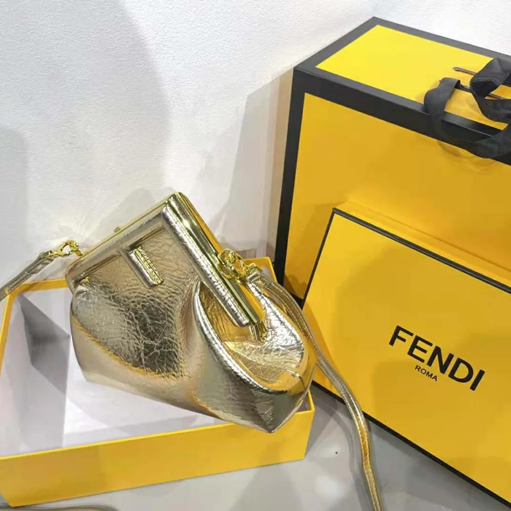 Fendi First Small Gold Laminated Leather Bag for Women Fendi First Small Gold Laminated Leather Bag for Women