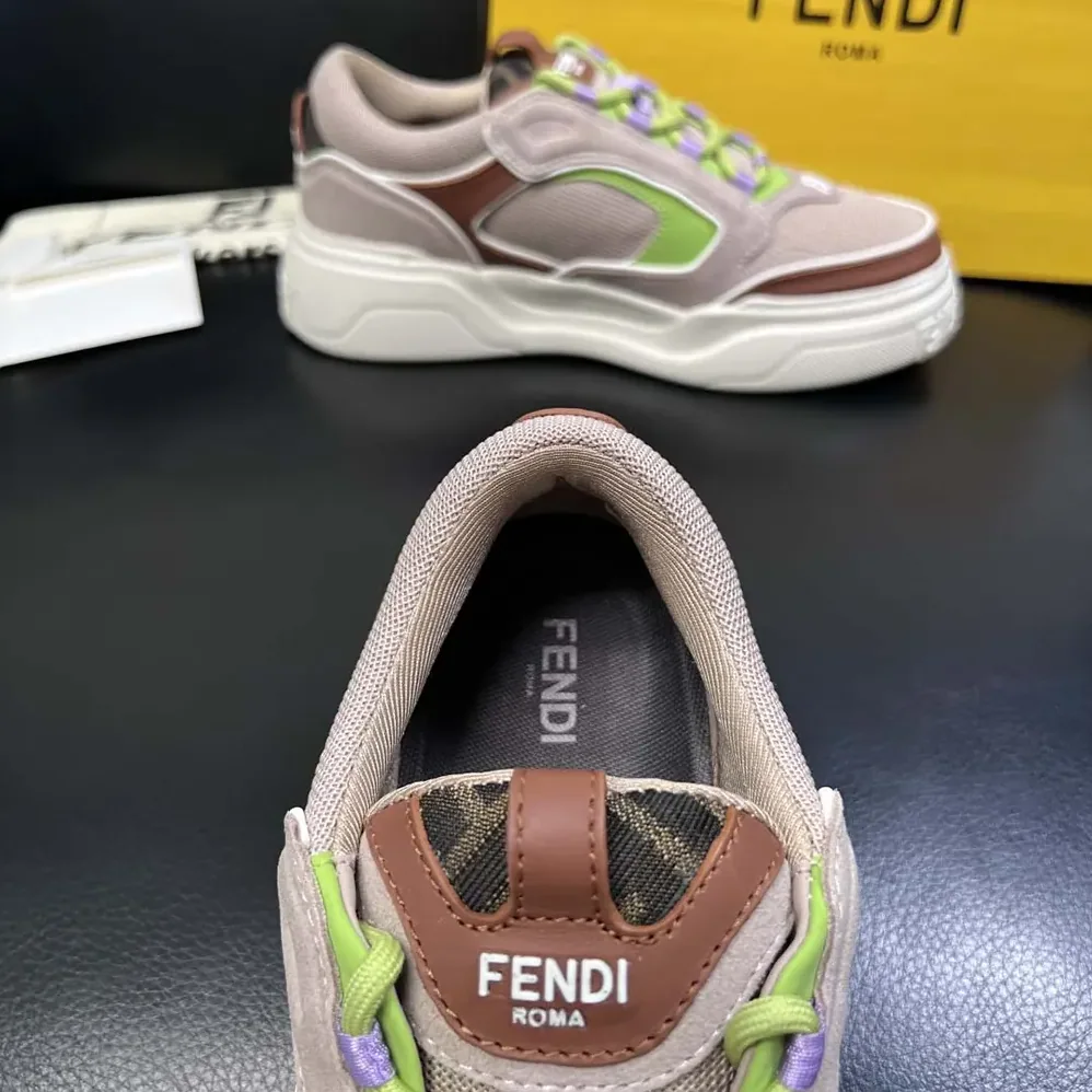 Fendi Force Sneakers Beige Mesh and Brown Leather Low for Unisex in tops Fendi Force Sneakers Beige Mesh and Brown Leather Low for Unisex in tops