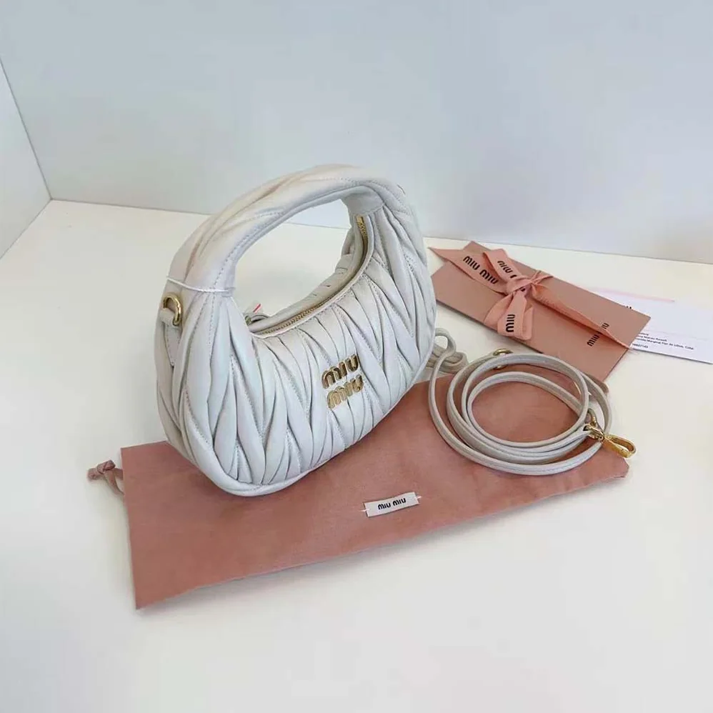 Miu Miu Wander Matelassé Nappa Leather Hobo Mini for Women in Bag Miu Miu Wander Matelassé Nappa Leather Hobo Mini for Women in Bag