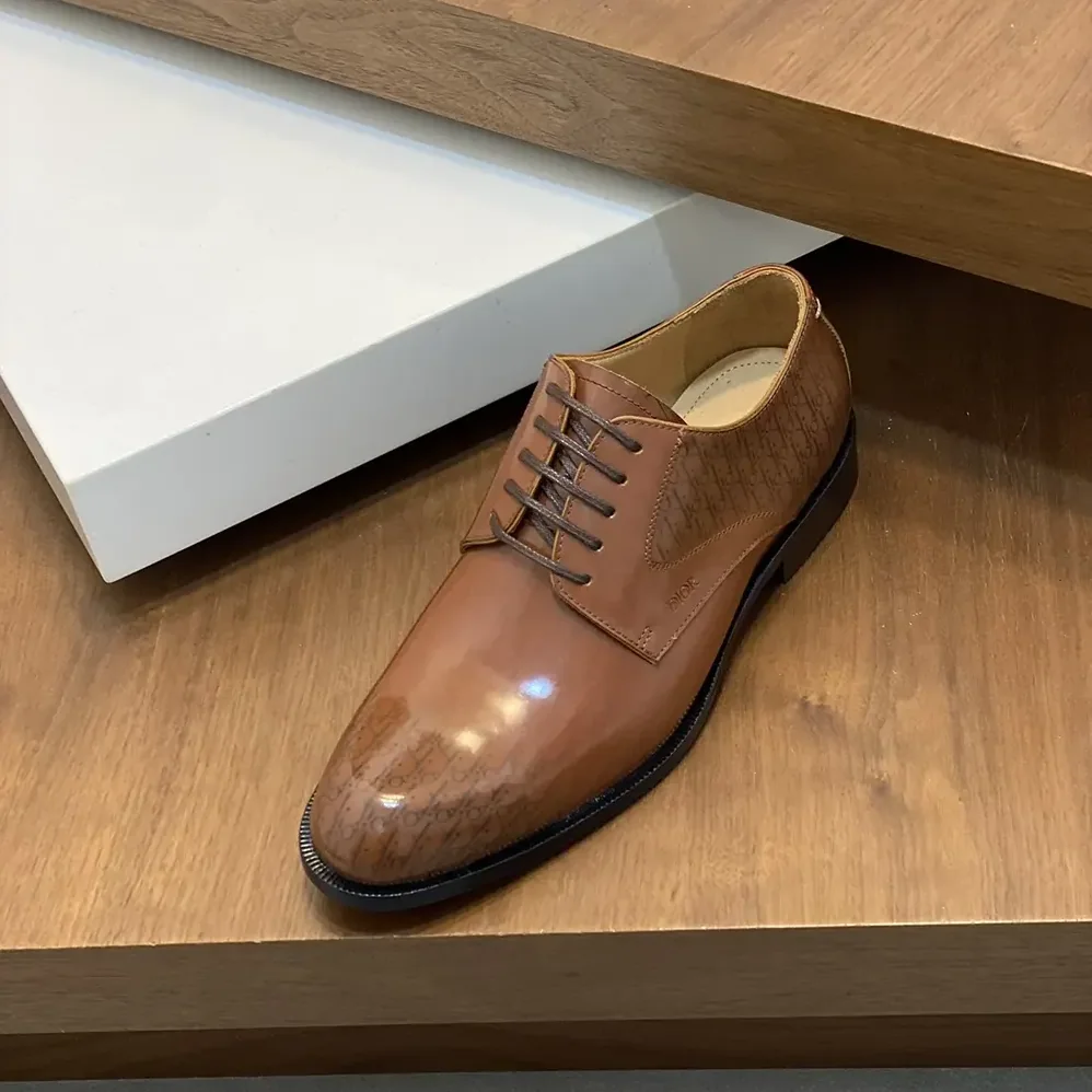 Dior Timeless Derby Shoe Brown Calfskin with Dior Oblique Gradient Patina for Men Dior Timeless Derby Shoe Brown Calfskin with Dior Oblique Gradient Patina for Men
