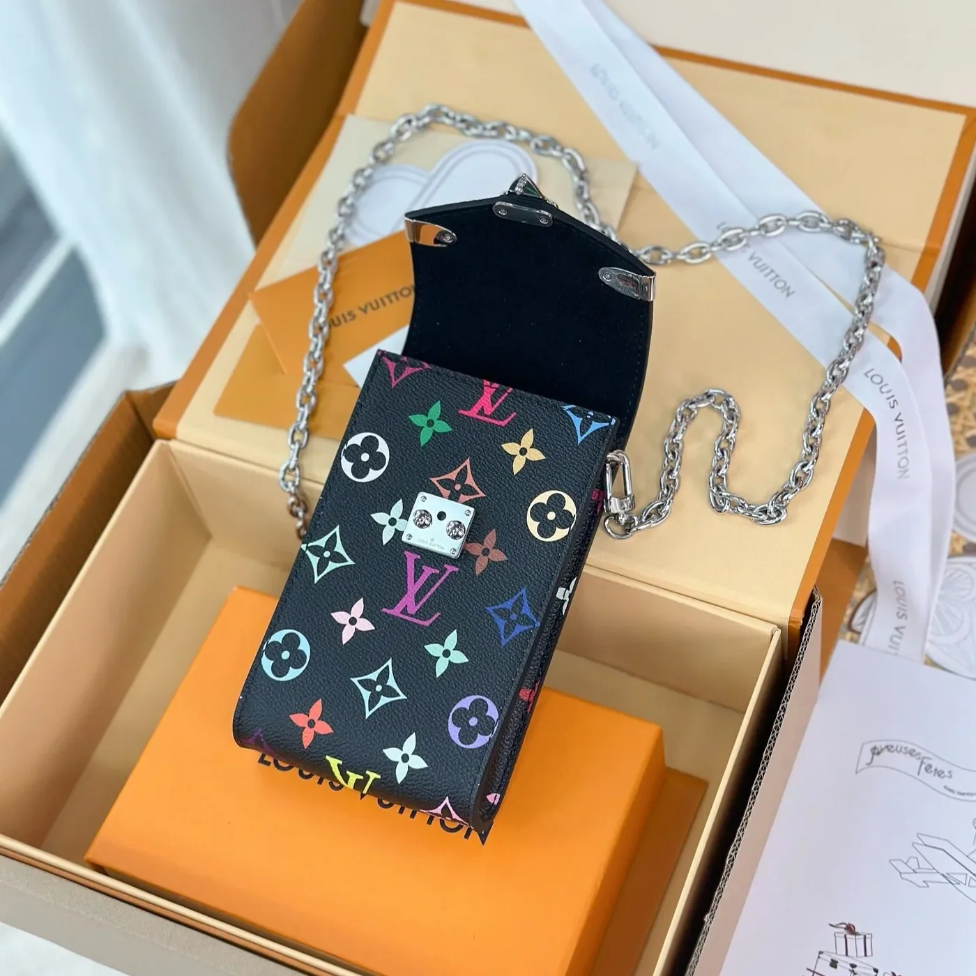 Louis Vuitton LV x TM Phone Pouch Metis in Multicolore Silver Hardware