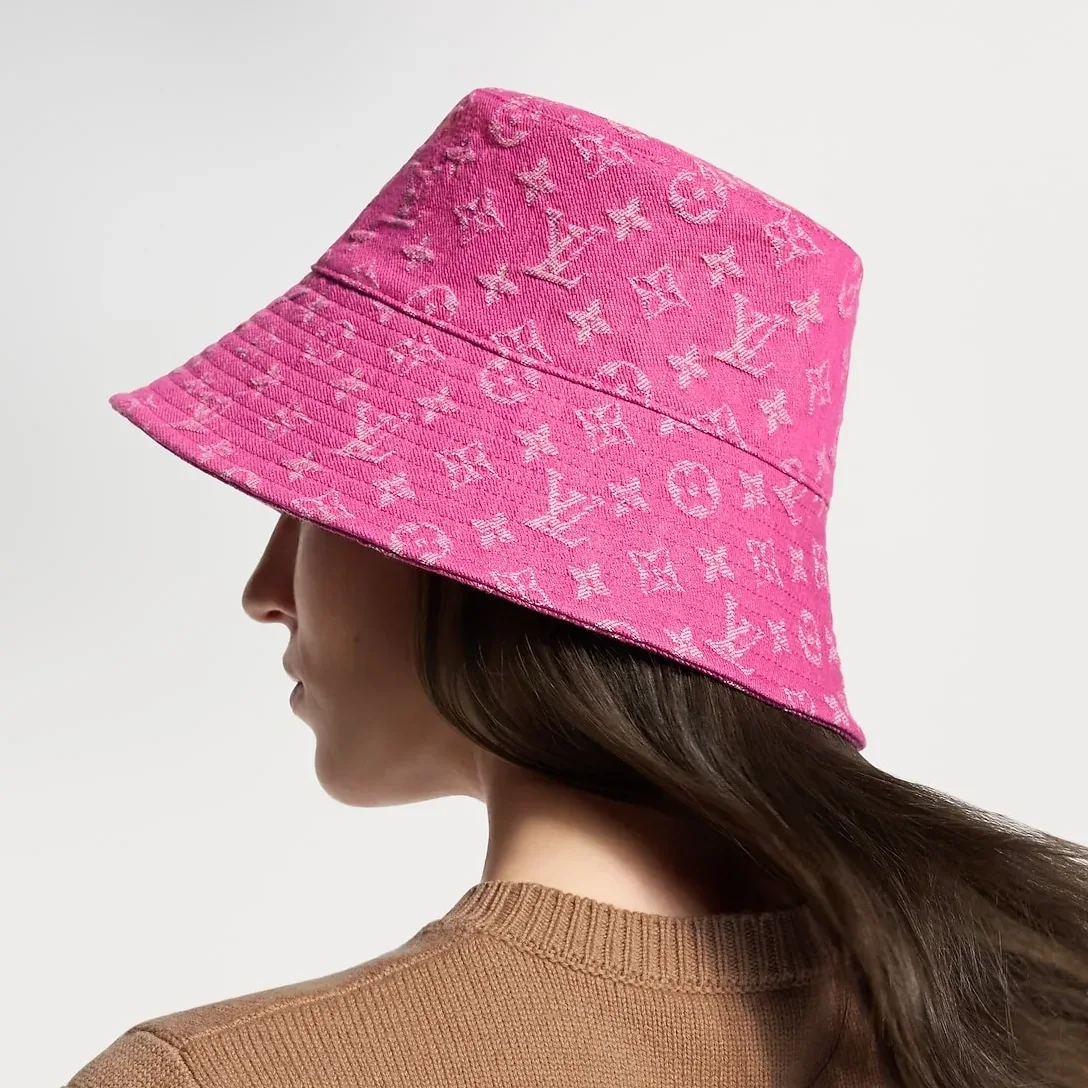 Louis Vuitton Bucket Hat Pink Denim