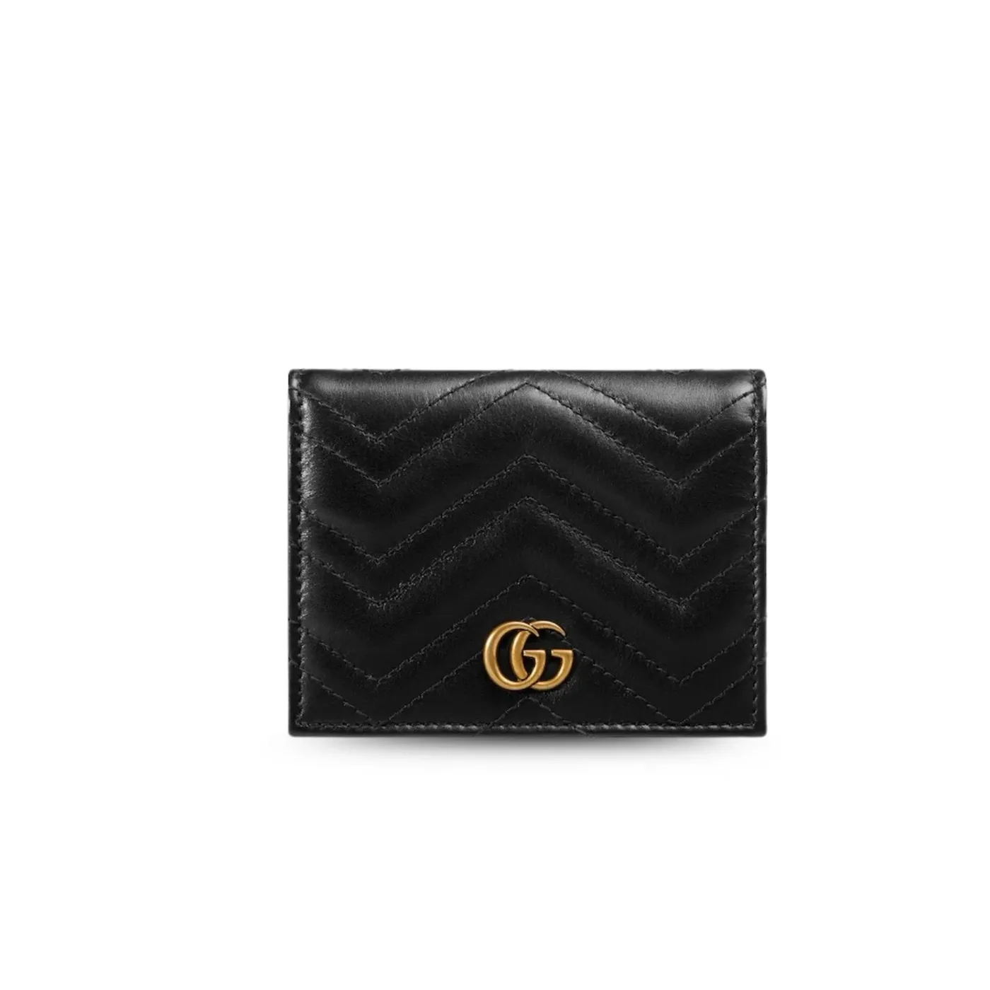 Gucci GG Marmont Card Case Wallet Black / Gucci GG Marmont Card Case Wallet Black /