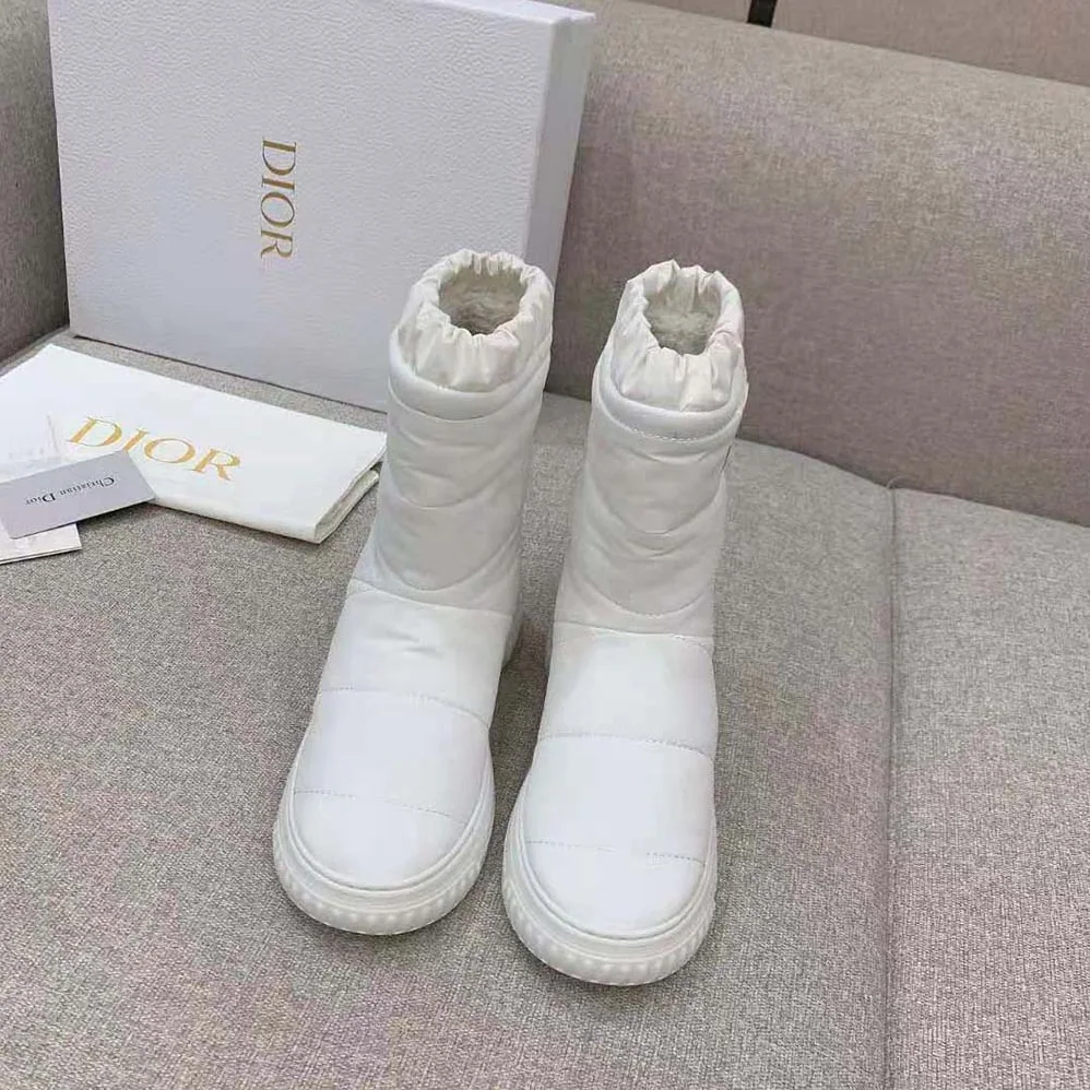 Dior Dior Frost Ankle Boot White Quilted Nylon and Shearling for Women