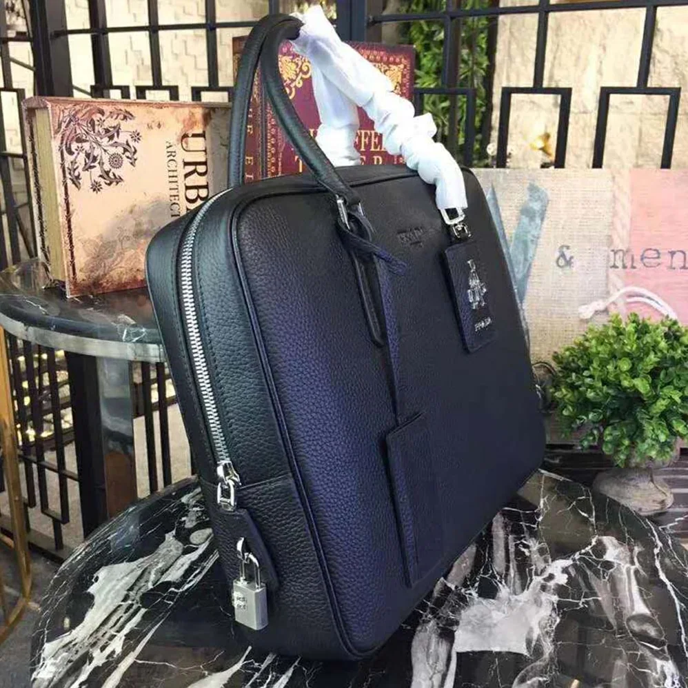 Prada Saffiano Leather Briefcase Bag for Men in Black Prada Saffiano Leather Briefcase Bag for Men in Black