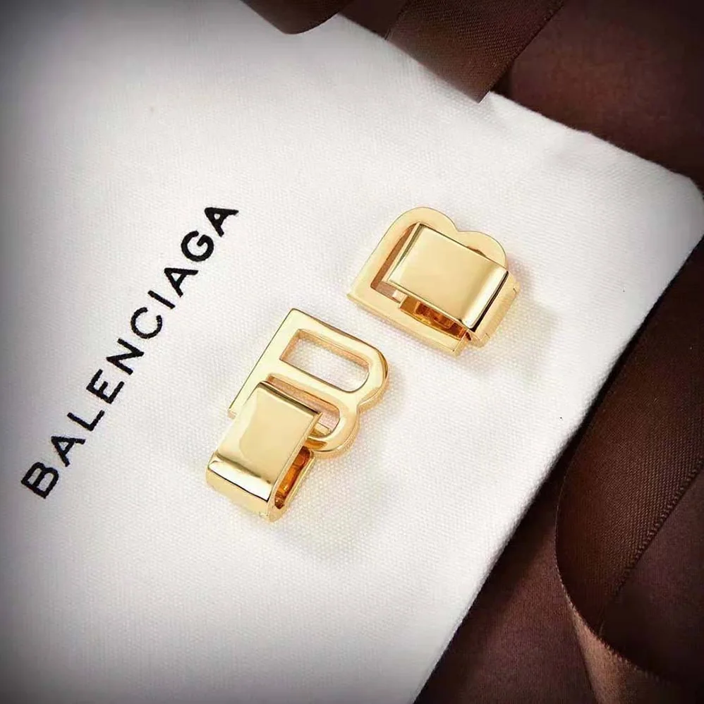 Balenciaga Hourglass Earrings in Gold Brass for Women