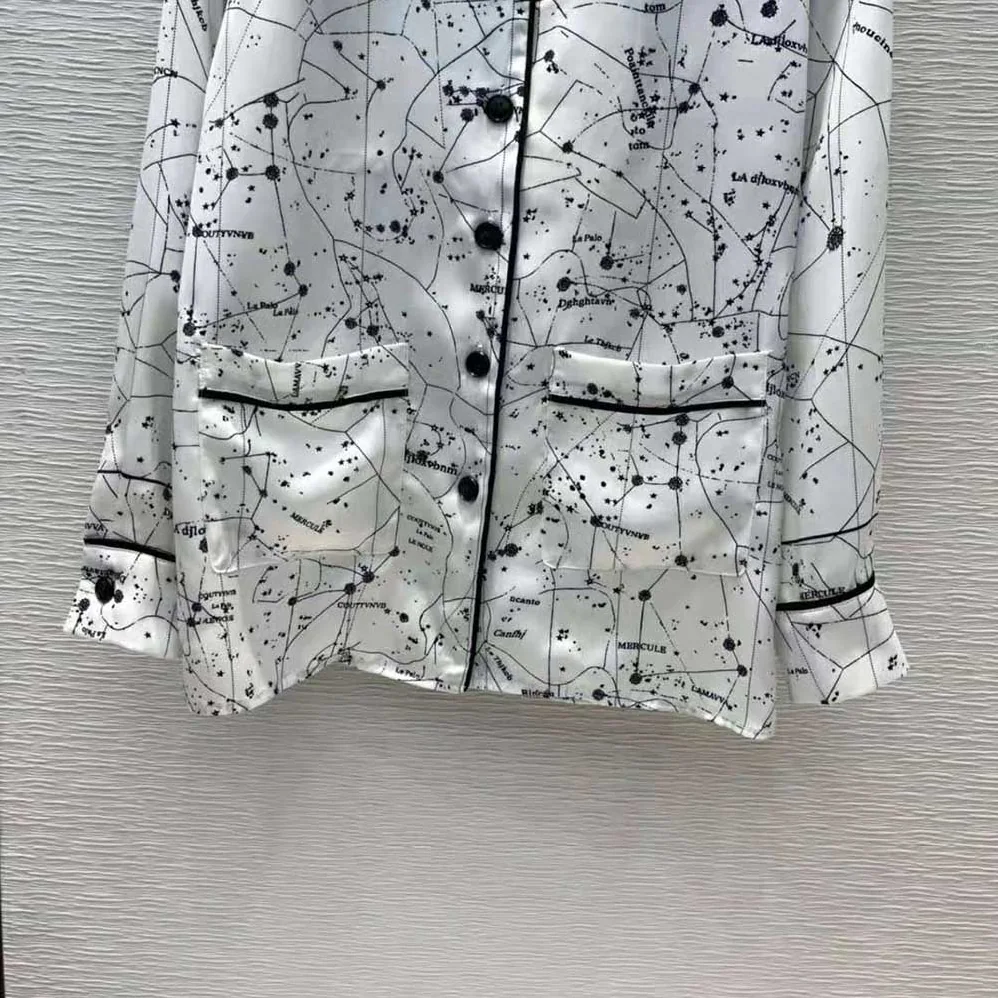 Dior Chez Moi Jacket White Dior Zodiac Silk Twill for Women Dior Chez Moi Jacket White Dior Zodiac Silk Twill for Women