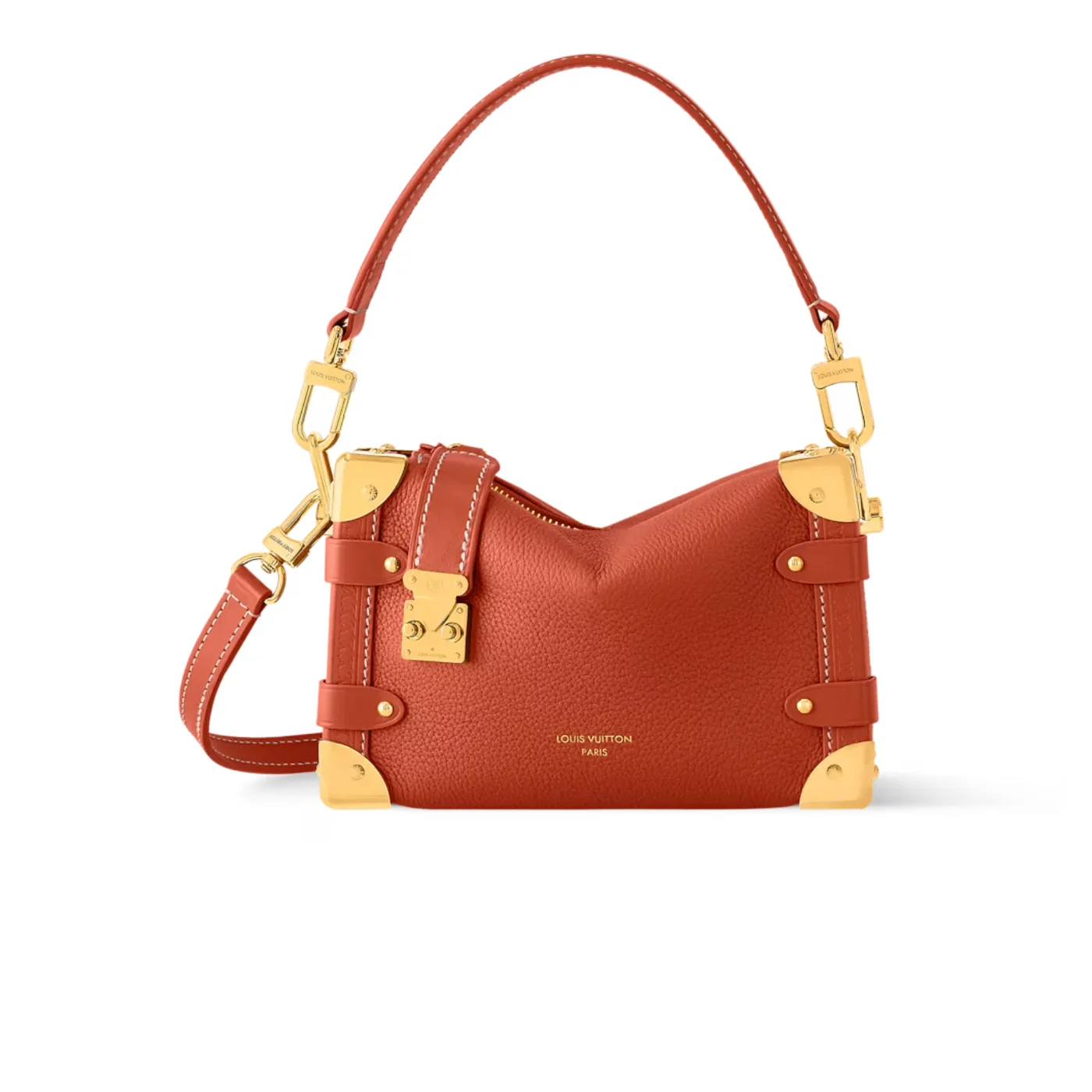 Louis Vuitton Side Trunk PM Shoulder Bag in Cognac Gold Hardware
