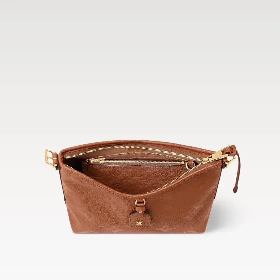 Louis Vuitton CarryAll PM Shoulder Bag in Cognac Brown Gold Hardware