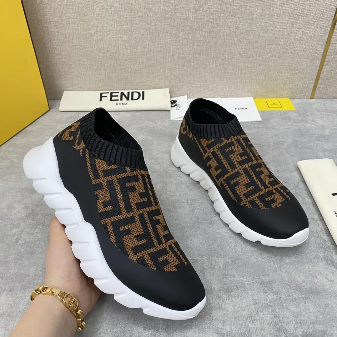 Fendi FD Slip-On Sneakers Brown 7E1254A7MNF17ML