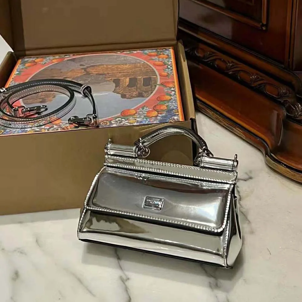 Dolce Gabbana D&G Small Sicily Handbag for Women in Silver