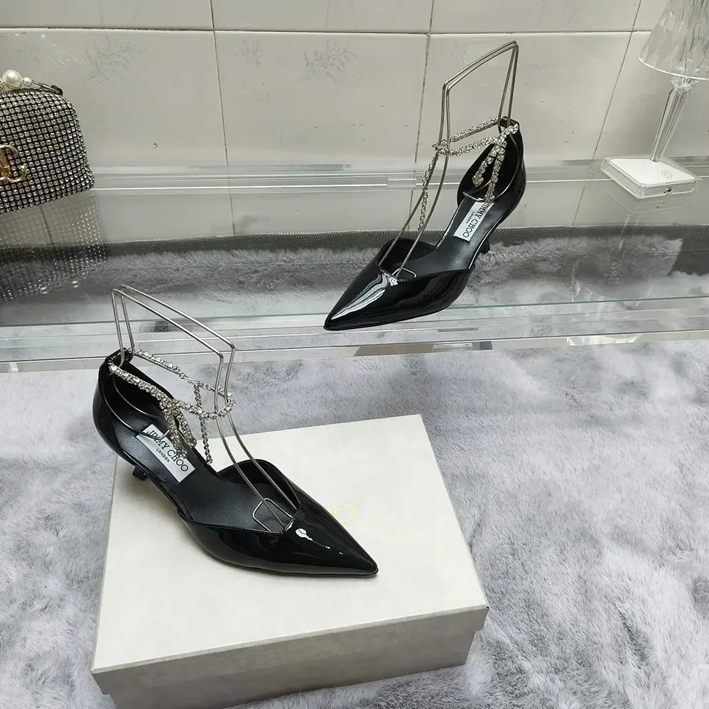 Jimmy Choo Stevie 50 Black Patent Leather Pumps for Women Jimmy Choo Stevie 50 Black Patent Leather Pumps for Women