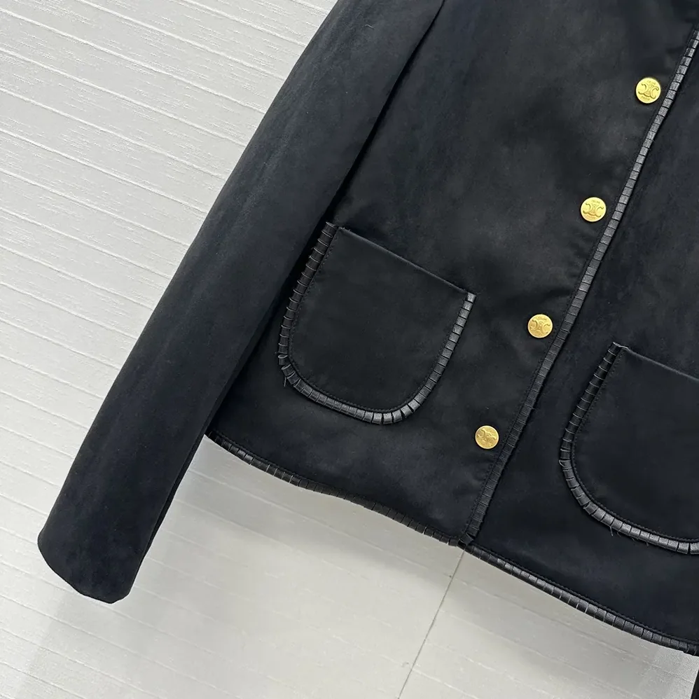 Celine Straight Blouson Jacket In Suede for Women Celine Straight Blouson Jacket In Suede for Women