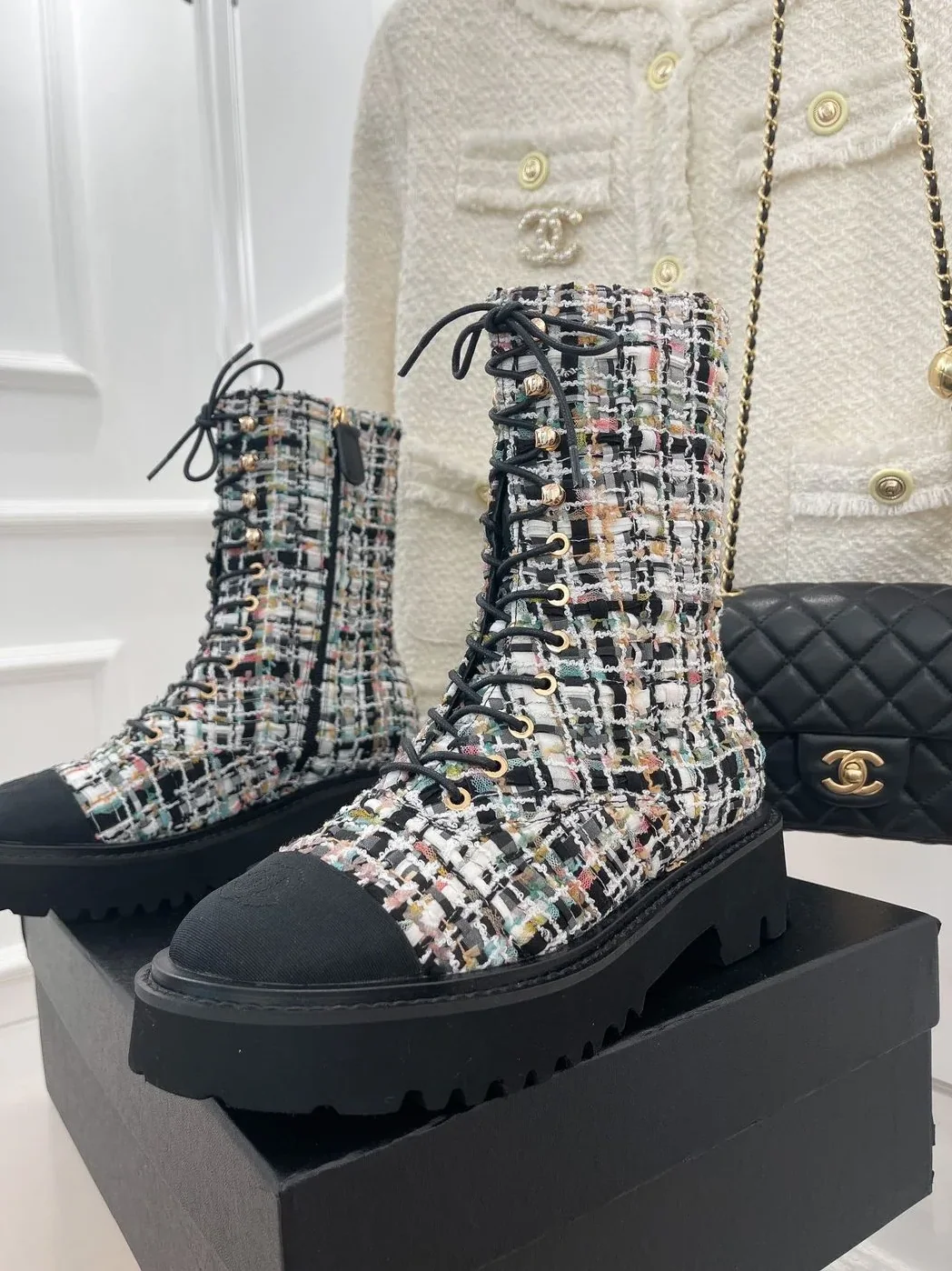 Chanel Martin Shoes With Laces Black /